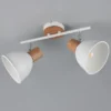 Deckenstrahler DELUME 2-flammig aus Metall in Weiß & Holzoptik, Breite 49cm