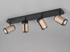 Deckenstrahler GILLAN 4-flammig Metall Schwarz / Coffee, Breite 60cm