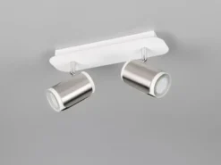 Deckenstrahler GILLAN 2-flammig Metall Weiß / Silber, Breite 30cm