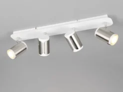 Deckenstrahler GILLAN 4-flammig Metall Weiß / Silber, Breite 60cm
