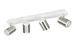 Deckenstrahler GILLAN 4-flammig Metall Weiß / Silber, Breite 60cm