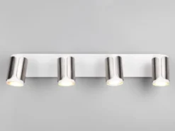 Deckenstrahler GILLAN 4-flammig Metall Weiß / Silber, Breite 60cm