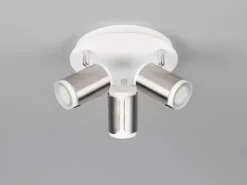 Deckenstrahler GILLAN 3-flammig Metall Weiß / Silber, rund Ø 30cm