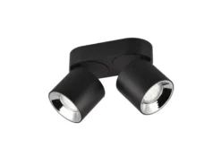 Deckenstrahler GUAYANA Schwarz 2 Spots schwenkbar, Breite 18cm