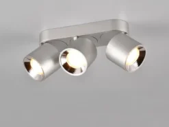 Deckenstrahler GUAYANA Silber 3 Spots schwenkbar, Breite 27cm