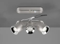 Deckenstrahler GUAYANA Silber 3 Spots schwenkbar, Breite 27cm