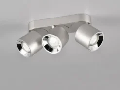 Deckenstrahler GUAYANA Silber 3 Spots schwenkbar, Breite 27cm