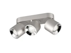 Deckenstrahler GUAYANA Silber 3 Spots schwenkbar, Breite 27cm
