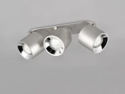 Deckenstrahler GUAYANA Silber 3 Spots schwenkbar, Breite 27cm