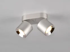 Deckenstrahler GUAYANA Silber 2 Spots schwenkbar, Breite 18cm