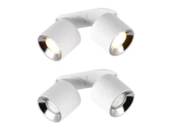 Deckenstrahler GUAYANA Weiß 2 Spots schwenkbar, Breite 18cm