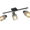 Deckenstrahler JACK 3-flammig mit Rauchglas Lampenschirmen, Breite 55cm