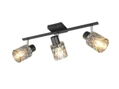Deckenstrahler JACK 3-flammig mit Rauchglas Lampenschirmen, Breite 55cm