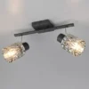 Deckenstrahler JACK 2-flammig mit Rauchglas Lampenschirmen, Breite 37cm