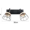 Deckenstrahler JEROME 2-flammig, Gitter & Rattan Schirme, Breite 36cm