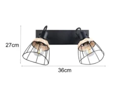Deckenstrahler JEROME 2-flammig, Gitter & Rattan Schirme, Breite 36cm