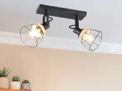 Deckenstrahler JEROME 2-flammig, Gitter & Rattan Schirme, Breite 36cm