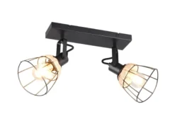 Deckenstrahler JEROME 2-flammig, Gitter & Rattan Schirme, Breite 36cm