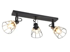 Deckenstrahler JEROME 3-flammig, Gitter & Rattan Schirme, Breite 62cm