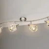 Deckenstrahler KRIS 4-flammig mit Glaskristallen Silber matt, Breite 70cm
