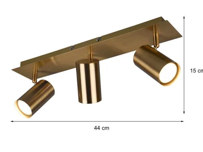 Deckenstrahler MARLEY Altmessing 3-flammig, Breite 48cm