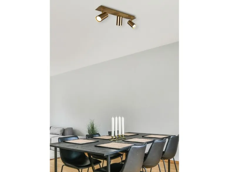 Deckenstrahler MARLEY Altmessing 3-flammig, Breite 48cm