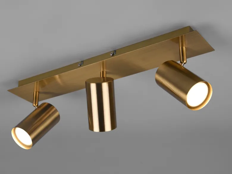 Deckenstrahler MARLEY Altmessing 3-flammig, Breite 48cm