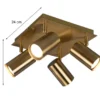 Deckenstrahler MARLEY Altmessing 4-flammig, Quadrat 24cm
