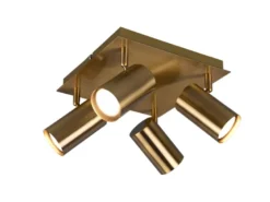 Deckenstrahler MARLEY Altmessing 4-flammig, Quadrat 24cm