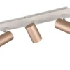 Deckenstrahler MARLEY 3flammig Metall Coffee / Hellgrau, Breite 48cm