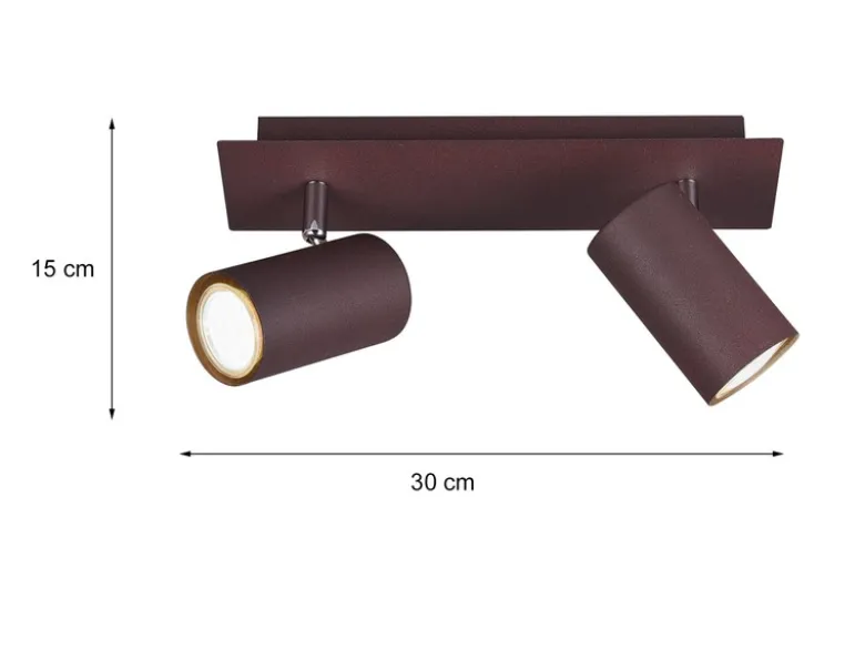 Deckenstrahler MARLEY Rostfarben 2-flammig, Breite 30cm