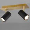 Deckenstrahler MARLEY Schwarz Gold 2-flammig, Breite 30cm