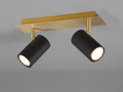 Deckenstrahler MARLEY Schwarz Gold 2-flammig, Breite 30cm