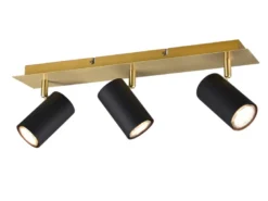 Deckenstrahler MARLEY Schwarz Gold 3-flammig, Breite 48cm