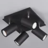 Deckenstrahler MARLEY Schwarz 4-flammig, Quadrat 24cm
