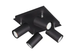 Deckenstrahler MARLEY Schwarz 4-flammig, Quadrat 24cm