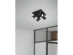 Deckenstrahler MARLEY Schwarz 4-flammig, Quadrat 24cm