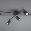 Deckenstrahler MARLEY Schwarz 5-flammig, verstellbare Spots, Breite 77,5cm