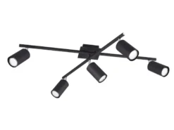 Deckenstrahler MARLEY Schwarz 5-flammig, verstellbare Spots, Breite 77,5cm