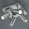 Deckenstrahler MARLEY Silber 4-flammig, Quadrat 24cm