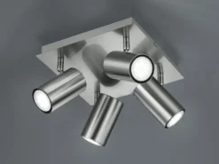 Deckenstrahler MARLEY Silber 4-flammig, Quadrat 24cm