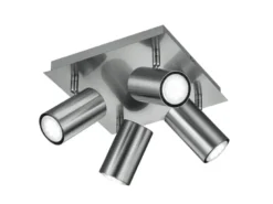 Deckenstrahler MARLEY Silber 4-flammig, Quadrat 24cm