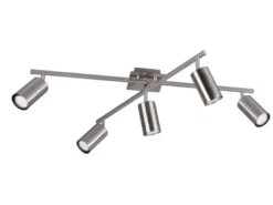 Deckenstrahler MARLEY Silber 5-flammig, verstellbare Spots, Breite 77,5cm
