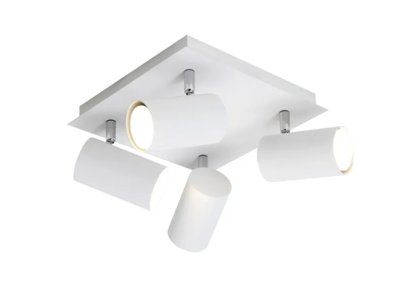 Deckenstrahler MARLEY Weiß 4-flammig, Quadrat 24cm