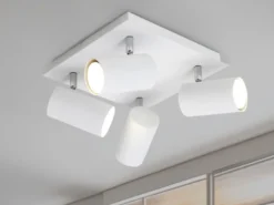 Deckenstrahler MARLEY Weiß 4-flammig, Quadrat 24cm