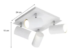 Deckenstrahler MARLEY Weiß 4-flammig, Quadrat 24cm