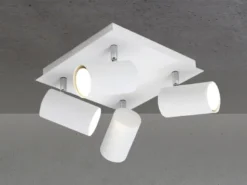 Deckenstrahler MARLEY Weiß 4-flammig, Quadrat 24cm