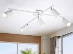 Deckenstrahler MARLEY Weiß 5-flammig, verstellbare Spots, Breite 77,5cm