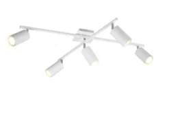 Deckenstrahler MARLEY Weiß 5-flammig, verstellbare Spots, Breite 77,5cm