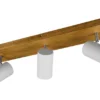 Deckenstrahler MARLEY Weiß mit Holz 3-flammig, Breite 44cm